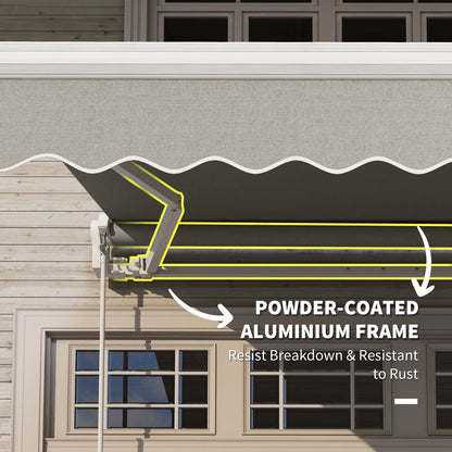 8'x7' Patio Awning, Manual Retractable Sun Shade, Light Grey Patio Awnings at Gallery Canada