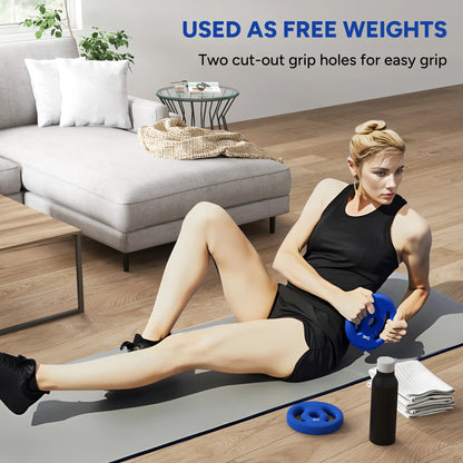 2 x 6.6lbs Weight Plates, 1" Holes, Easy-Grip Handles, Gym, Home Dumbbells & Barbells at Gallery Canada