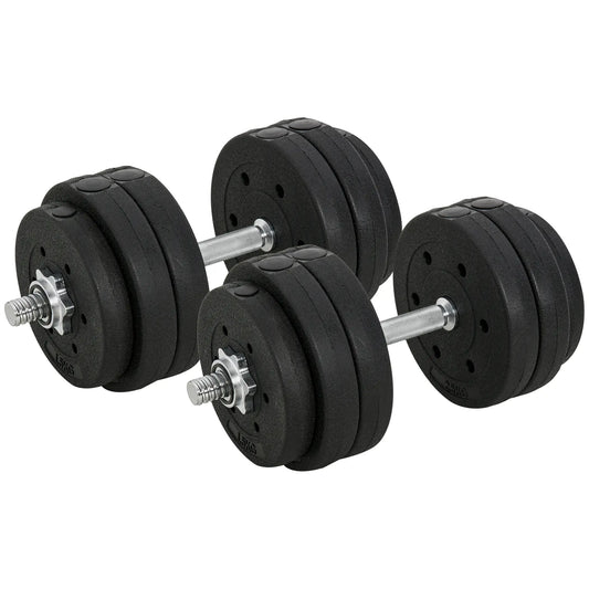 66 lbs Adjustable Dumbbell Set, Hand Weight Barbell, Black Dumbbells & Barbells Black at Gallery Canada