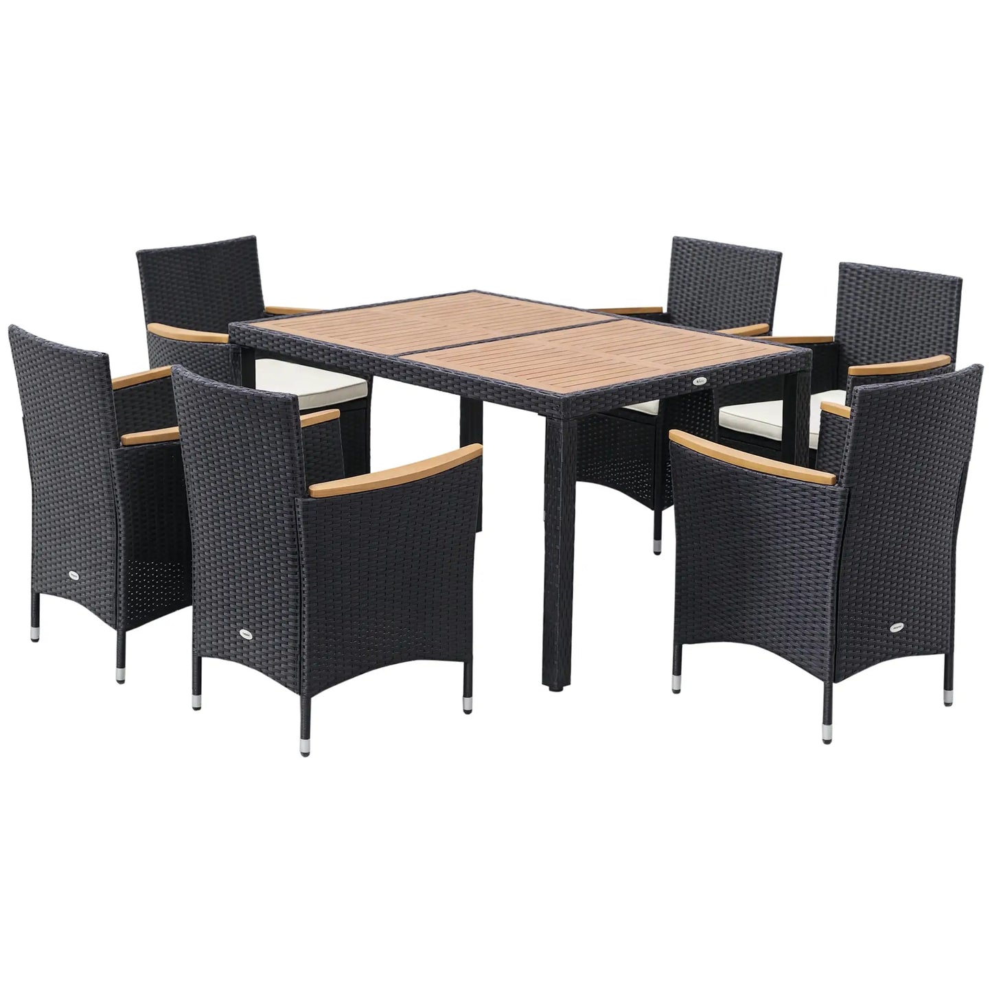 7-Piece Outdoor Dining Set, PE Wicker Rattan Patio Furniture, Glass Table Top Outdoor Dining Sets at Gallery Canada