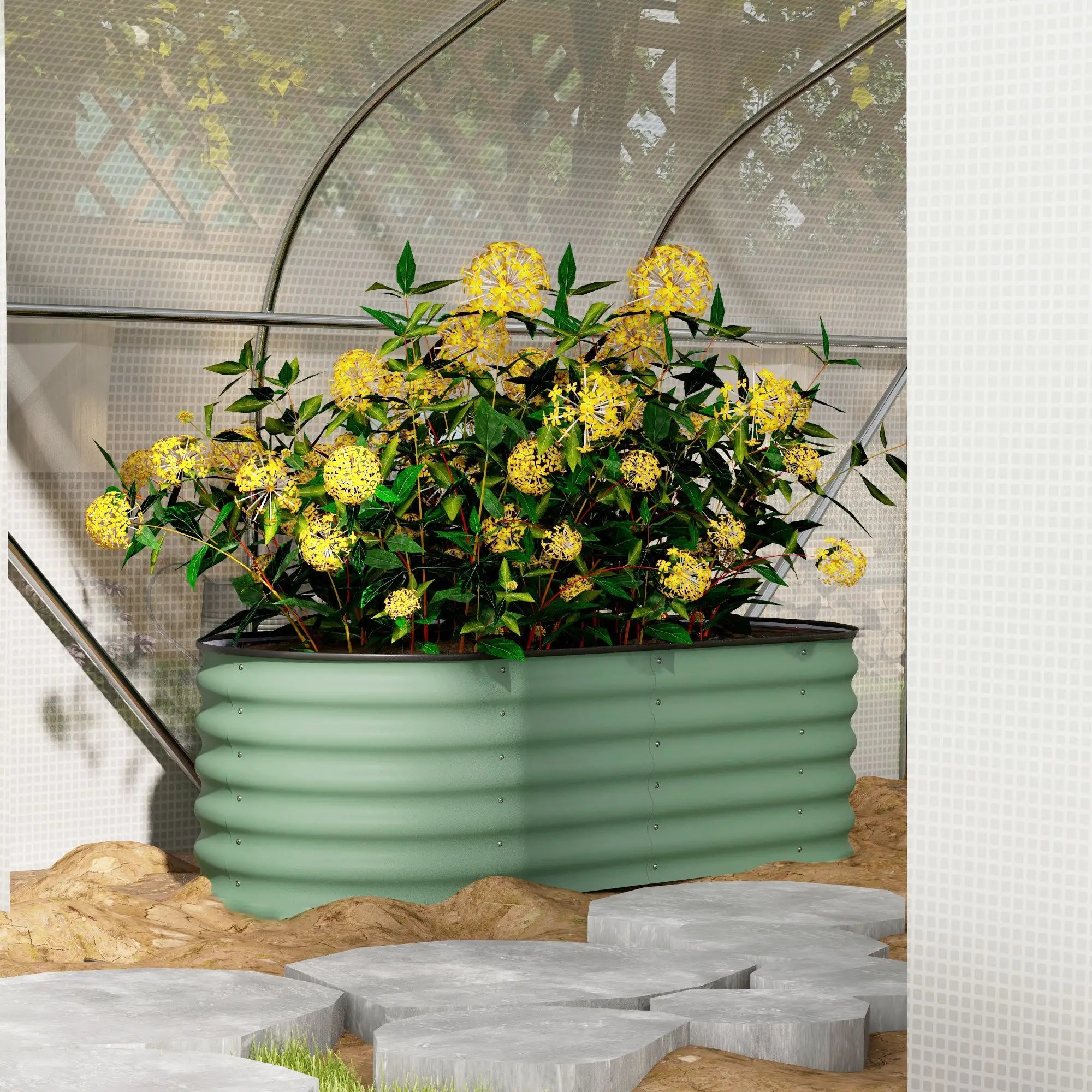 5x2x1.5 FT Galvanized Steel Raised Garden Bed, Green Metal Planter Box, Green Galvanized Planter Boxes at Gallery Canada