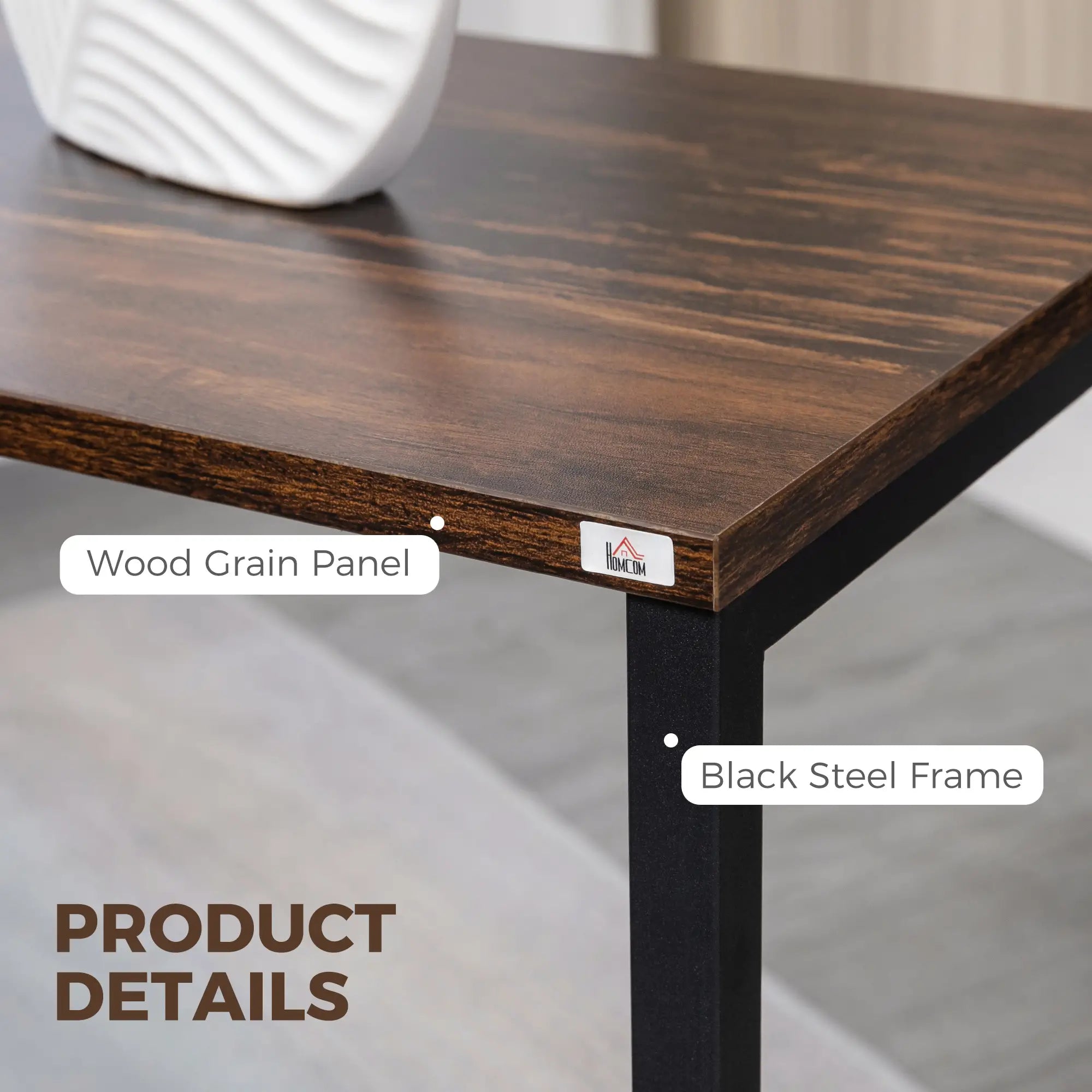 Nesting End Tables Set of 3, Industrial C-Shaped Side Table, Rustic Brown, Brown Side Tables at Gallery Canada