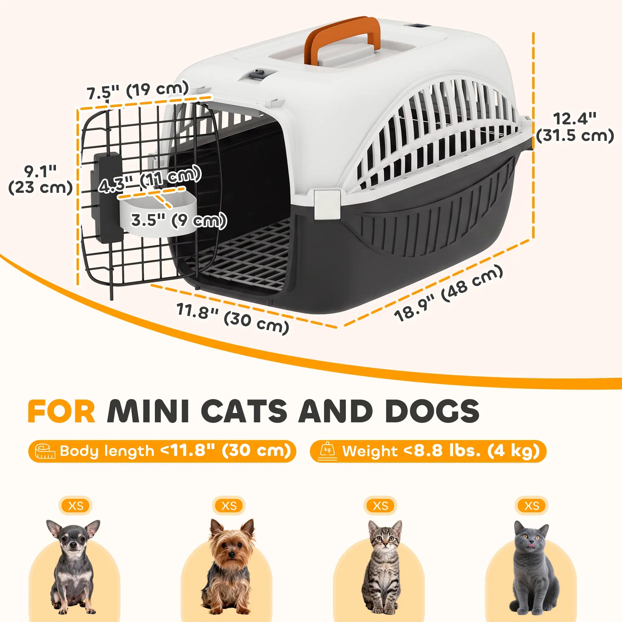 Airline Approved Pet Carrier For Mini Dogs, Steel Wire Door, Black Dog Cages & Crates at Gallery Canada