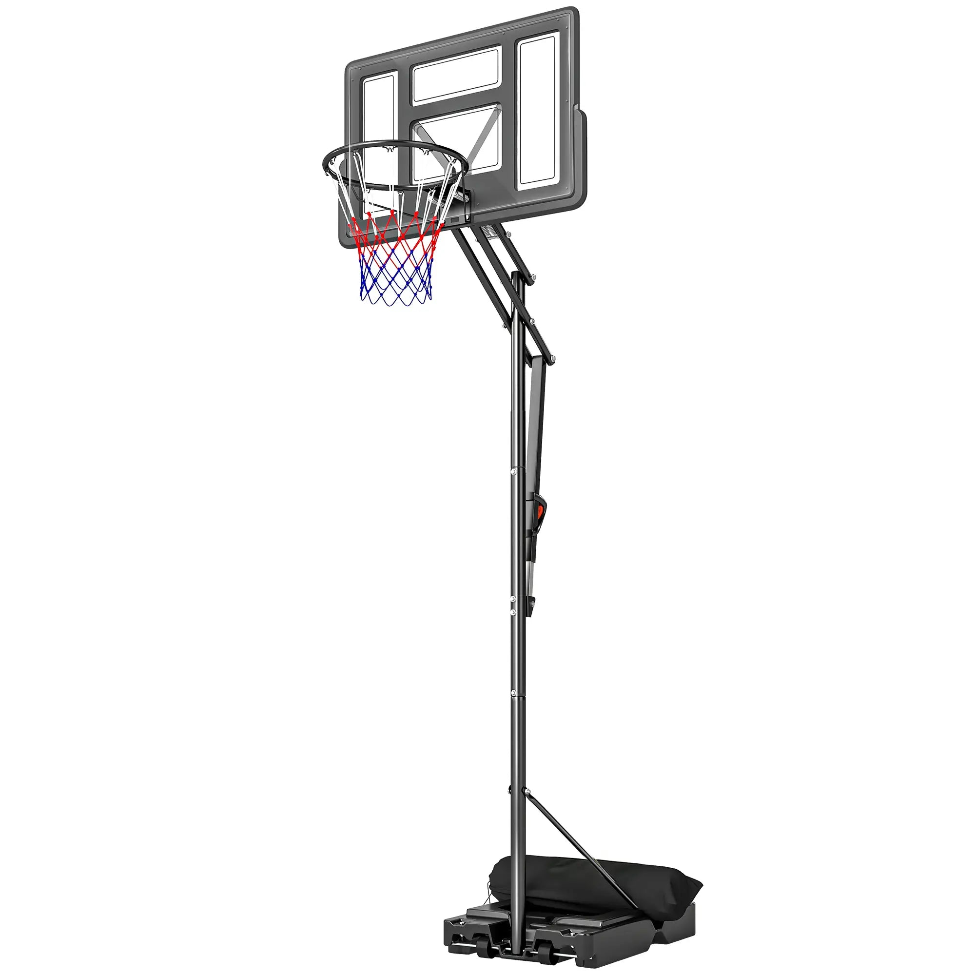 Portable Basketball Hoop, 7.7 FT to 10 FT Adjustable, 43'' Shatterproof Backboard, Fillable Base Basketball Black at Gallery Canada