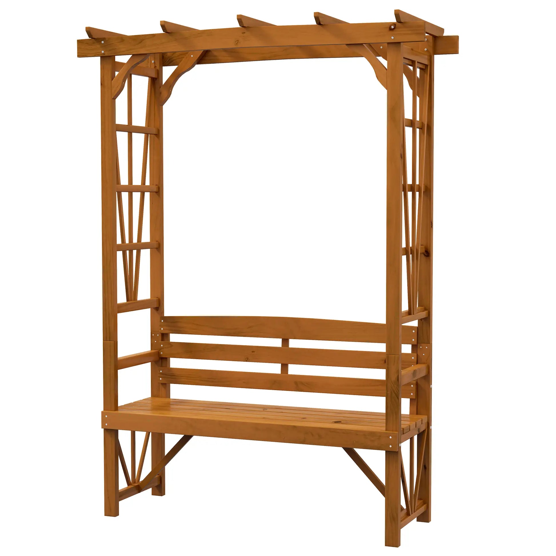 Wooden Patio Bench, Outdoor Bench for Plants, Brown Outdoor Benches Brown at Gallery Canada