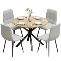 Industrial Dining Table Set for 4, Oak and Grey, Grey Bar Sets Multi Colour at Gallery Canada