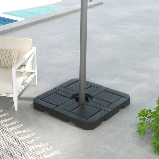 4PCs Patio Umbrella Base, Water or Sand Filled, HDPE Umbrella Bases Black at Gallery Canada