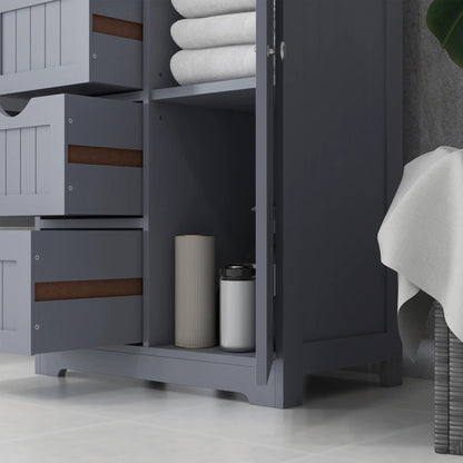 Bathroom Storage Cabinet, Adjustable Shelf, 4 Drawers, Grey Bathroom Cabinets at Gallery Canada