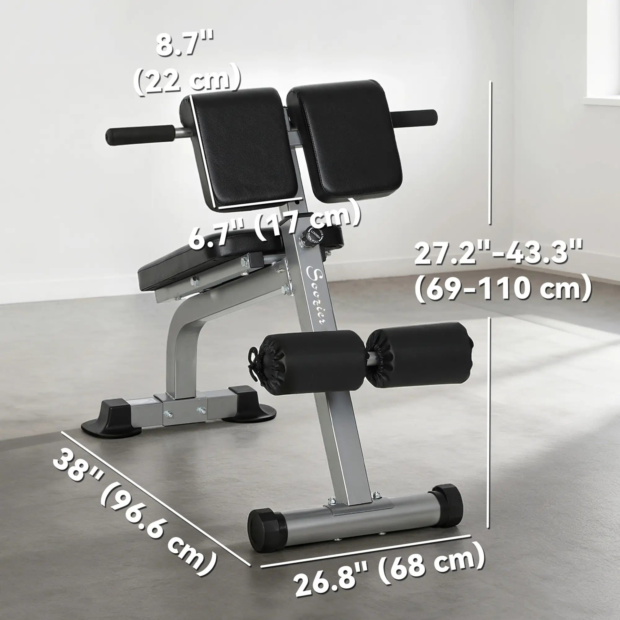 Hyperextension Bench, Height Adjustable, 38