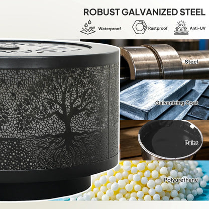 Outdoor Water Fountain with LED Lights, 10" Tall, Black Water Fountains at Gallery Canada