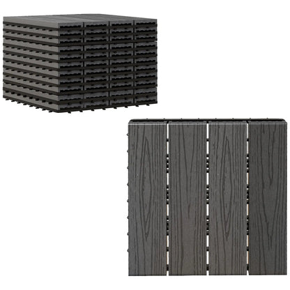 Outdoor Tiles, 11 Pack 12" x 12" WPC Interlocking Deck Tiles Deck Tiles at Gallery Canada
