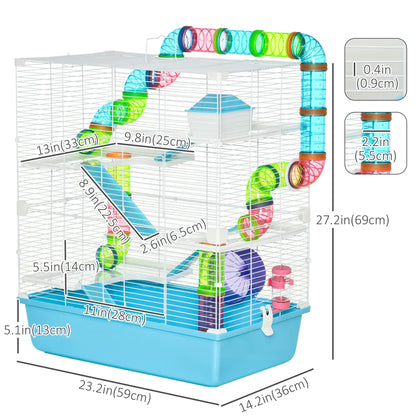 23" Large Hamster Cage, Small Animal House, 5-Level, Light Blue Hamster Cages at Gallery Canada