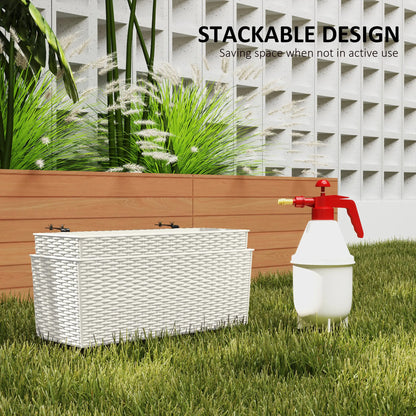 2 Pack 20 Inch Hanging Flower Pots, Railing Planter Box, White Planter Set at Gallery Canada