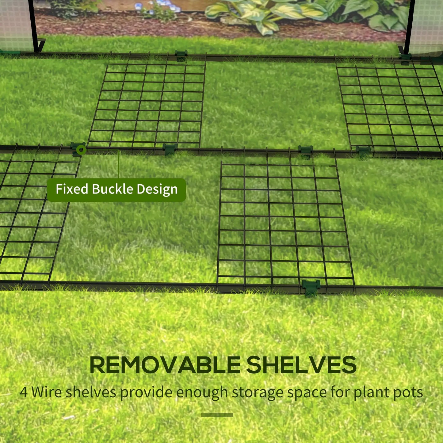 Serre Miniature Avec 4 Étagères à Fils, Portable, 39,4" x 31,5" x 59,1", Blanc