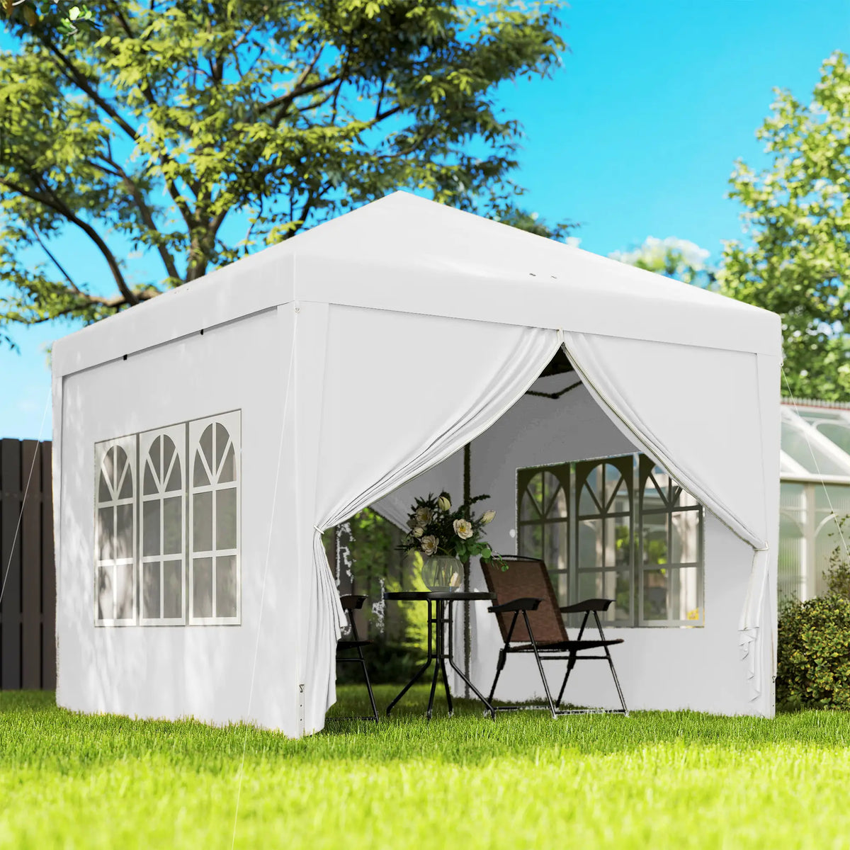10'x10' White Outdoor Pop Up Party Tent Wedding Gazebo Canopy, White Pop Up Canopies at Gallery Canada