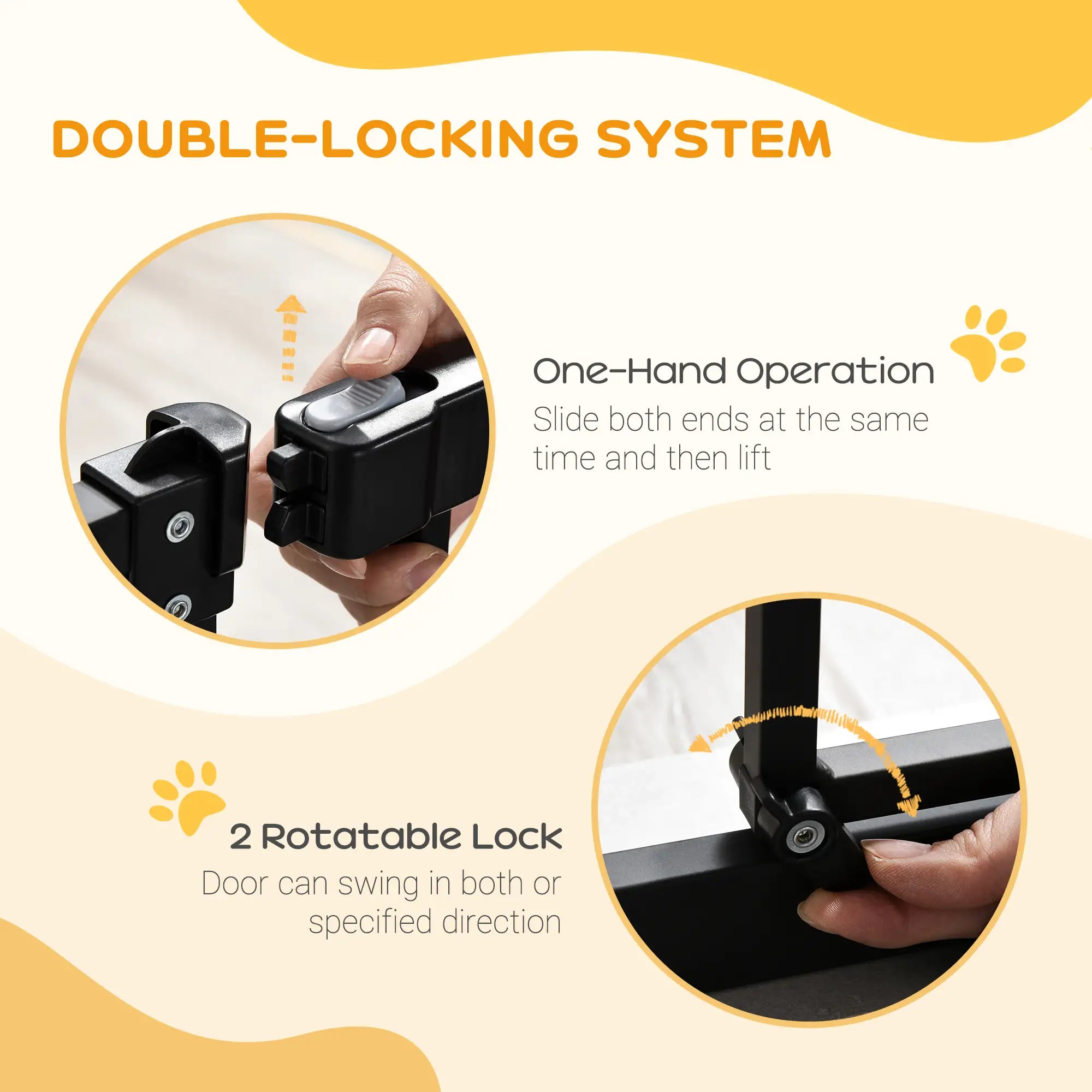 Extra Tall Dog Gate with Door, Pressure Fit, Auto Close, 29-32