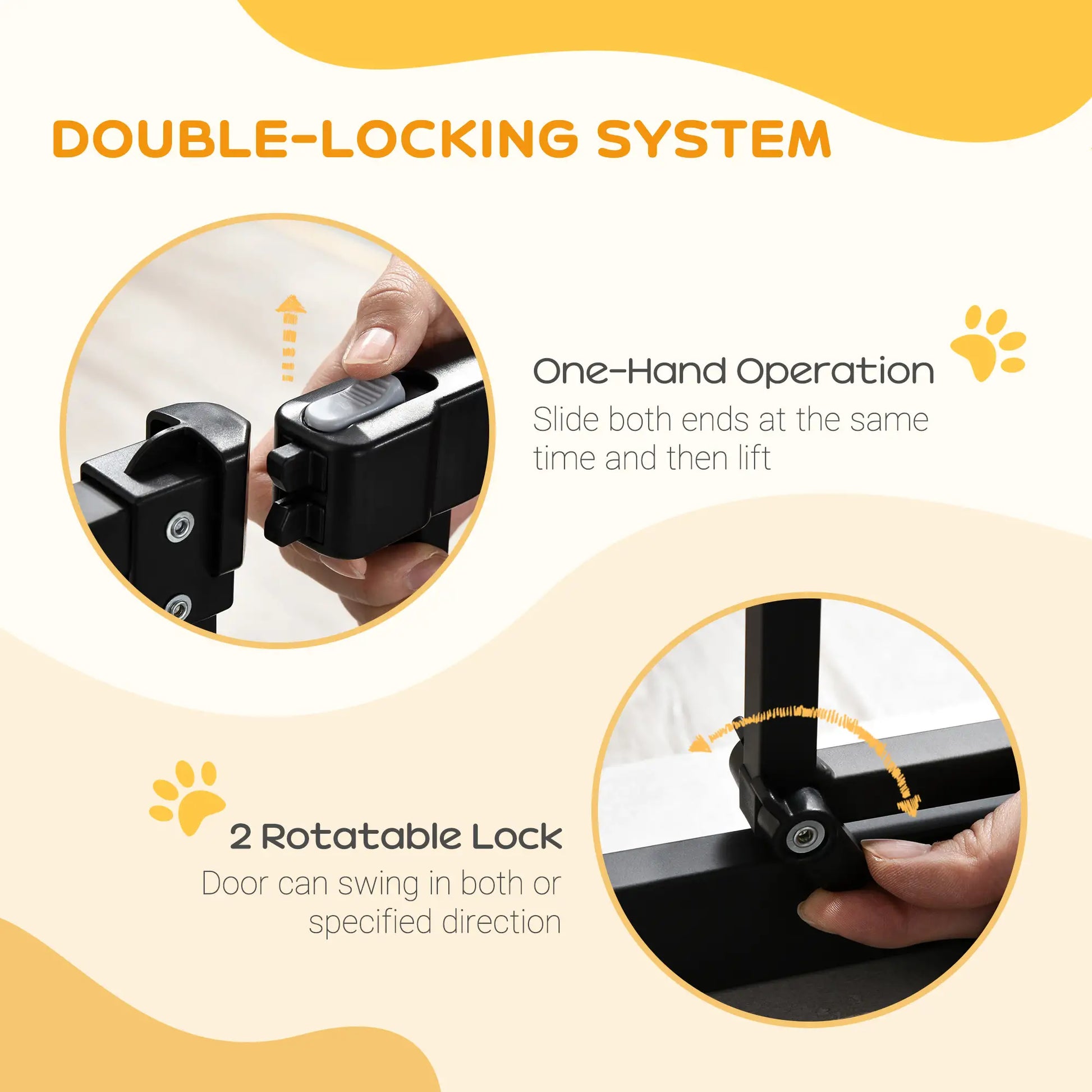 Extra Tall Dog Gate with Door, Pressure Fit, Auto Close, 29-32", Black Houses, Kennels & Pens at Gallery Canada