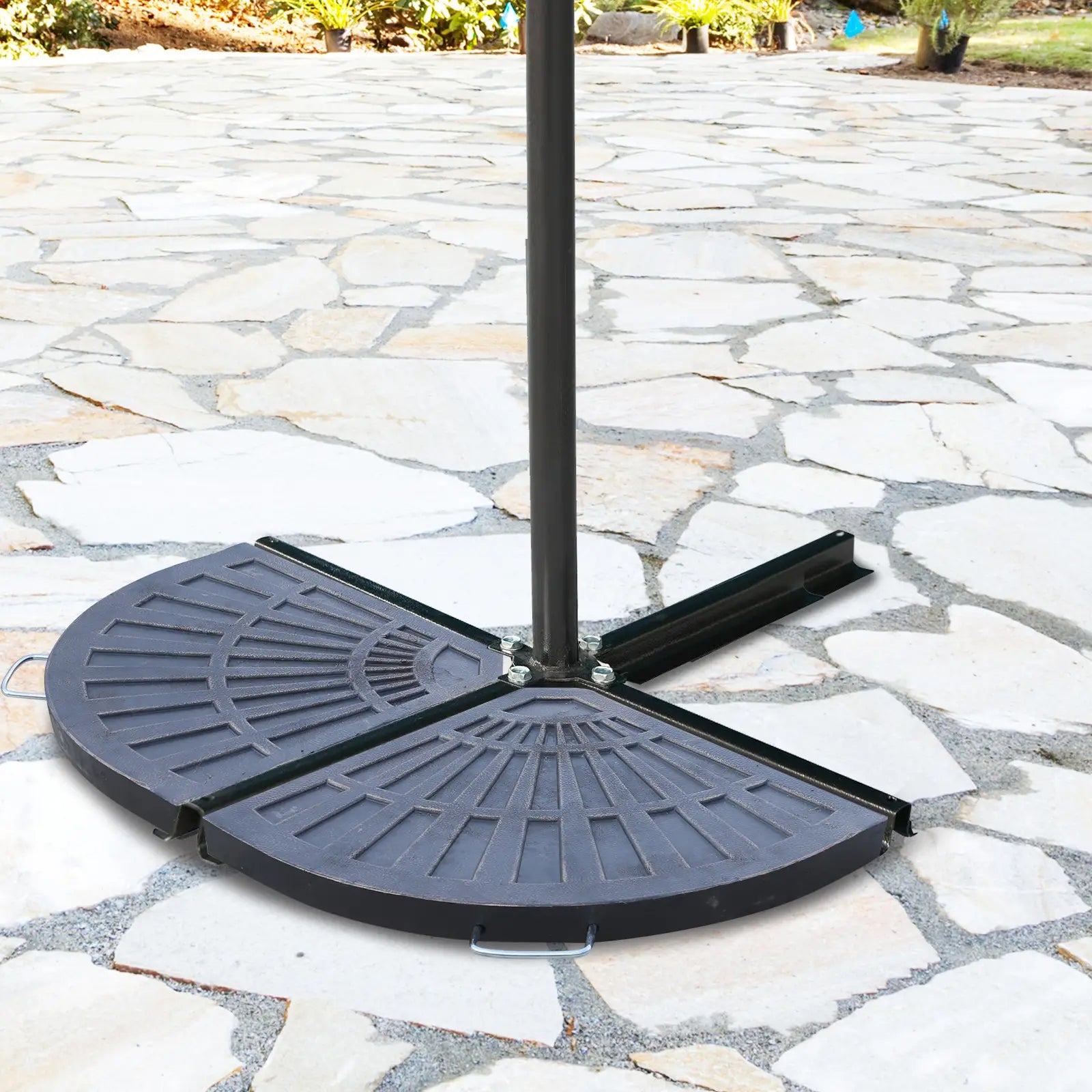 2pc Portable Umbrella Base Weights 61.6lbs, Resin, Flabelliform, Bronze Umbrella Bases at Gallery Canada