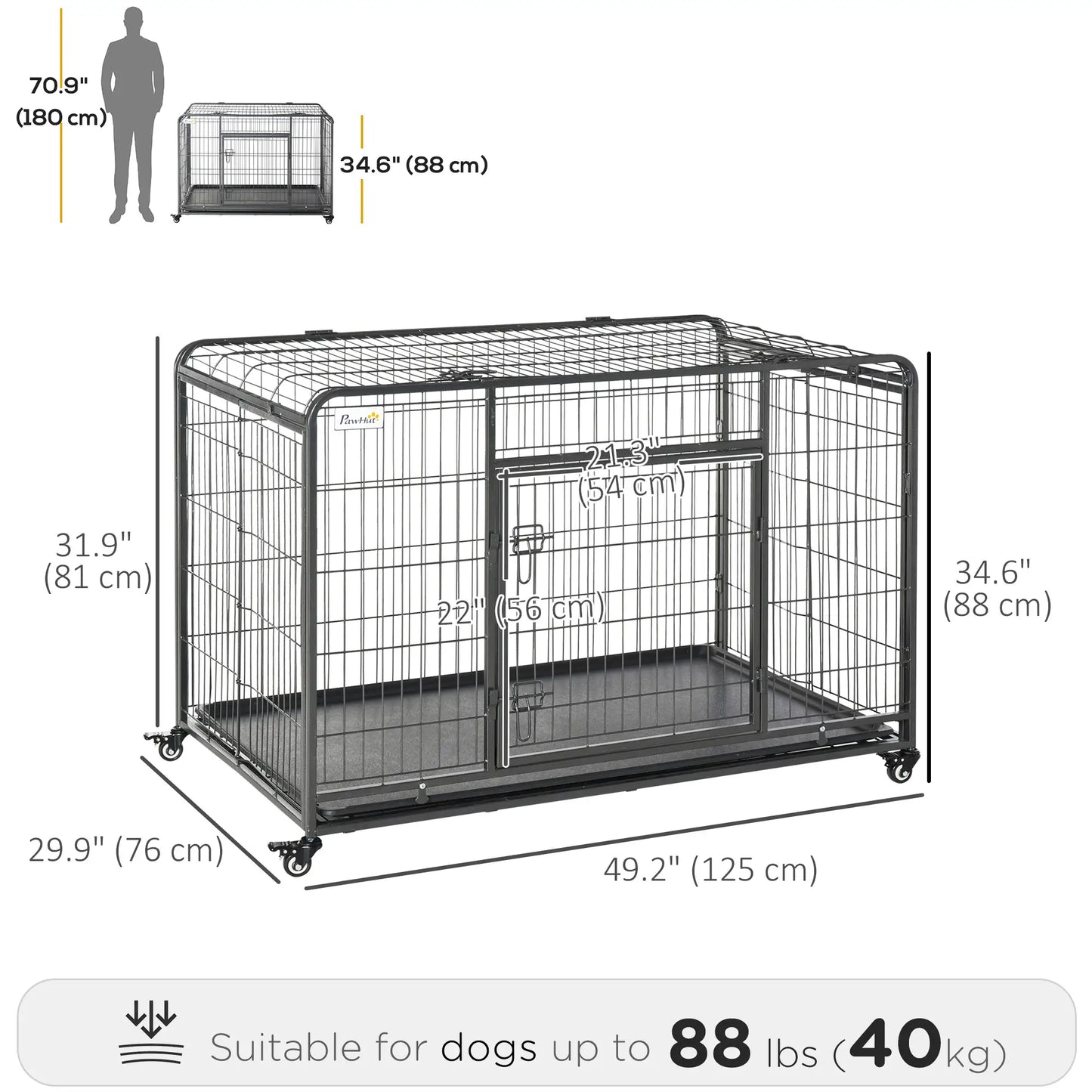 Heavy Duty Folding Dog Crate, Extra Large, 49" x 30" x 32" Houses, Kennels & Pens at Gallery Canada
