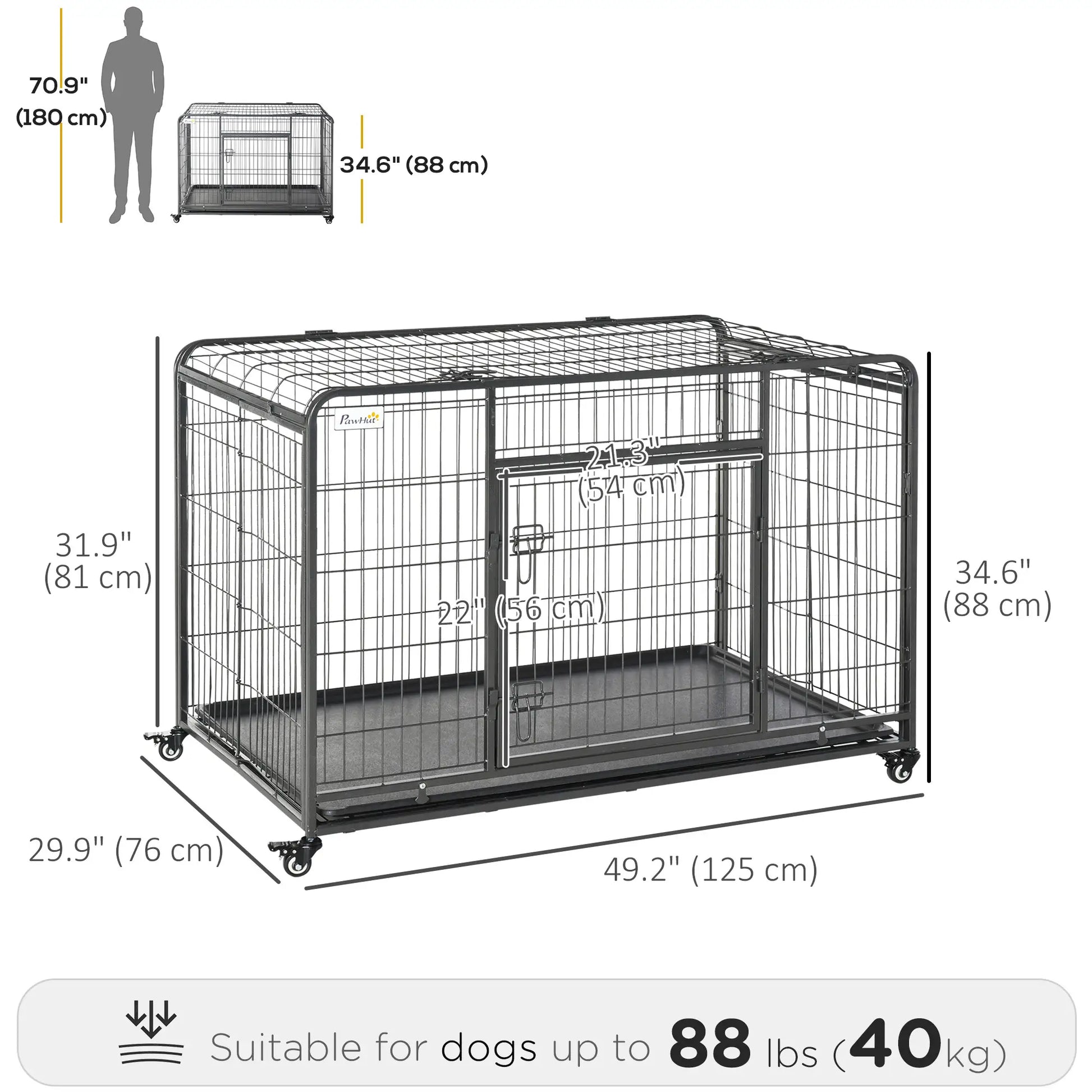 Heavy Duty Folding Dog Crate, Extra Large, 49" x 30" x 32" Houses, Kennels & Pens at Gallery Canada