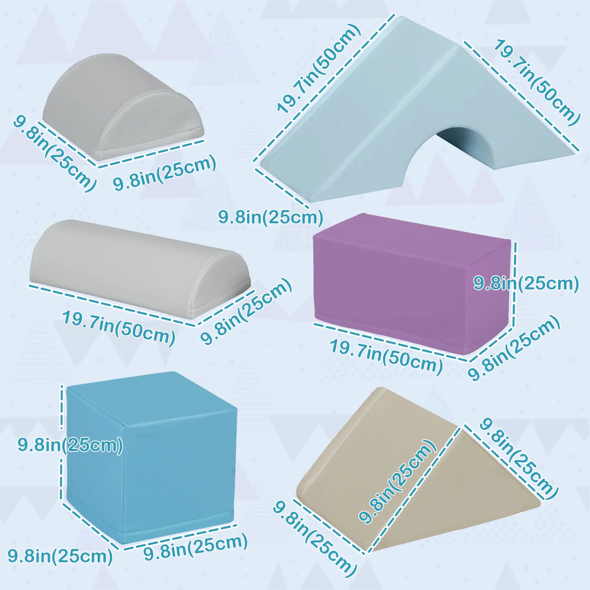 11 Piece Soft Play Blocks, Kids Climb Crawl Gym, Foam Building, Multicolour Baby Gym & Playmats at Gallery Canada