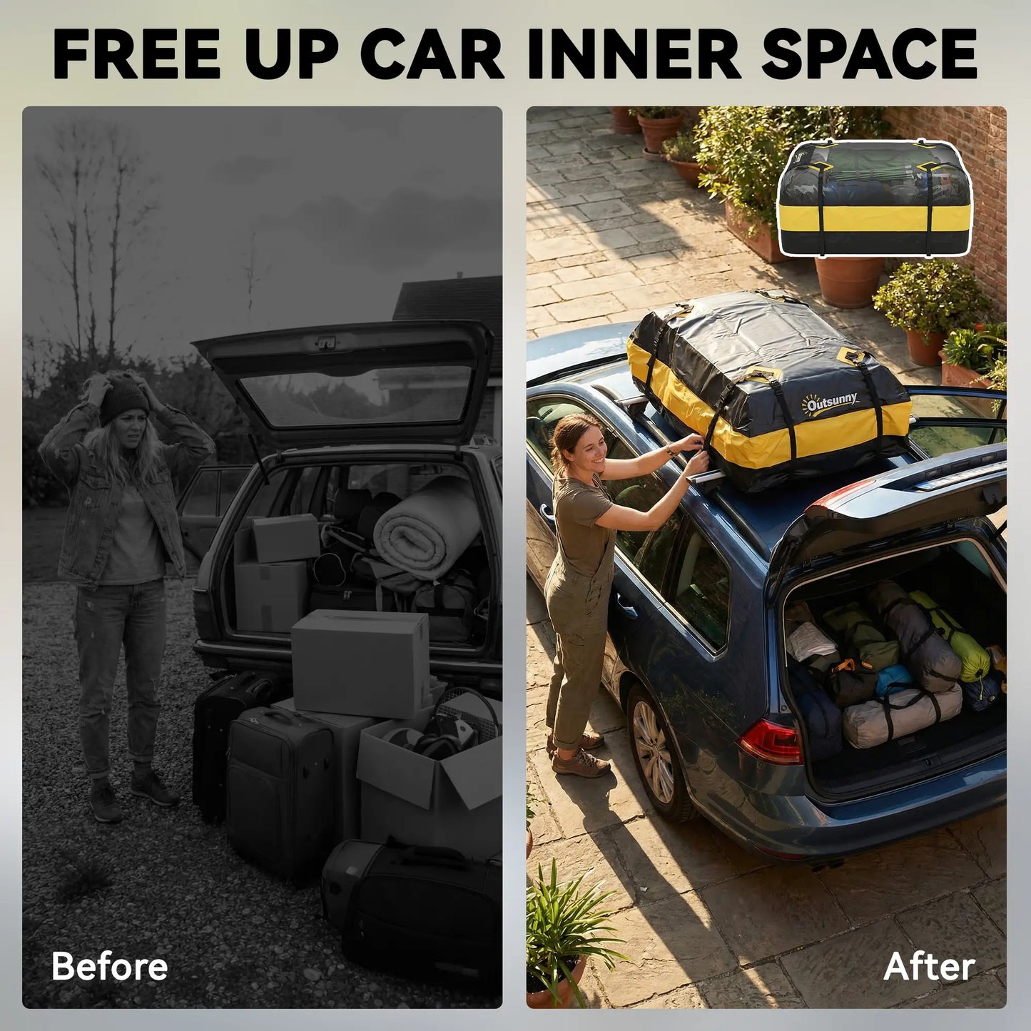 Waterproof Soft-Shell Car Roof Storage Bag, 15 Cubic Feet, Anti-Slip Mat Automotive at Gallery Canada