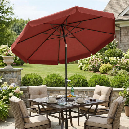 8.5 ft Round Patio Umbrella, Tilt and Crank, Wine Red Sun Umbrellas at Gallery Canada