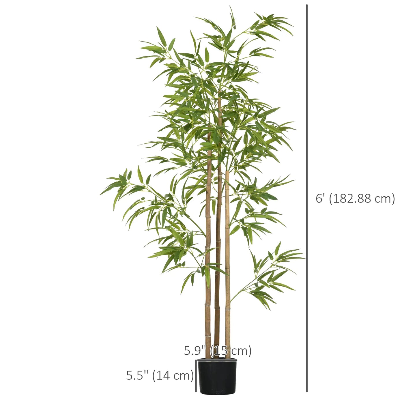 Set of 2 6ft Artificial Bamboo Tree, Indoor with Pot, Home Office Decor Artificial Trees at Gallery Canada
