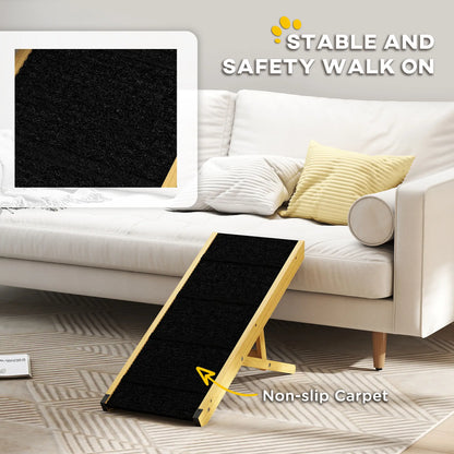 33 Foldable Dog Ramp, 4-Level Adjustable, Natural Wood Dog Stairs at Gallery Canada