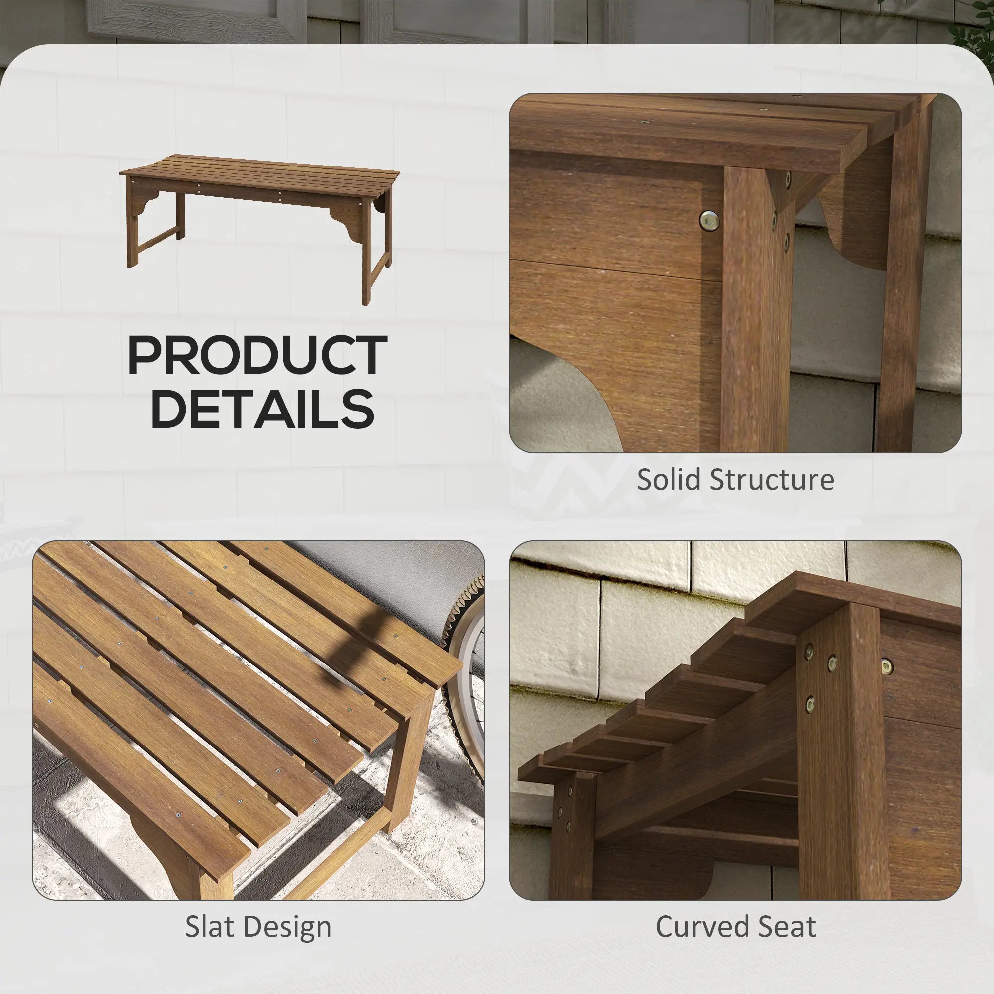 Wooden Garden Bench, Patio Double Park Bench, Teak Outdoor Benches at Gallery Canada