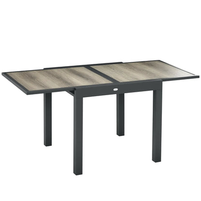 Extendable Dining Table, Rectangular Outdoor Table, Aluminum Frame, Plastic Top, Beige Patio Dinning Tables at Gallery Canada