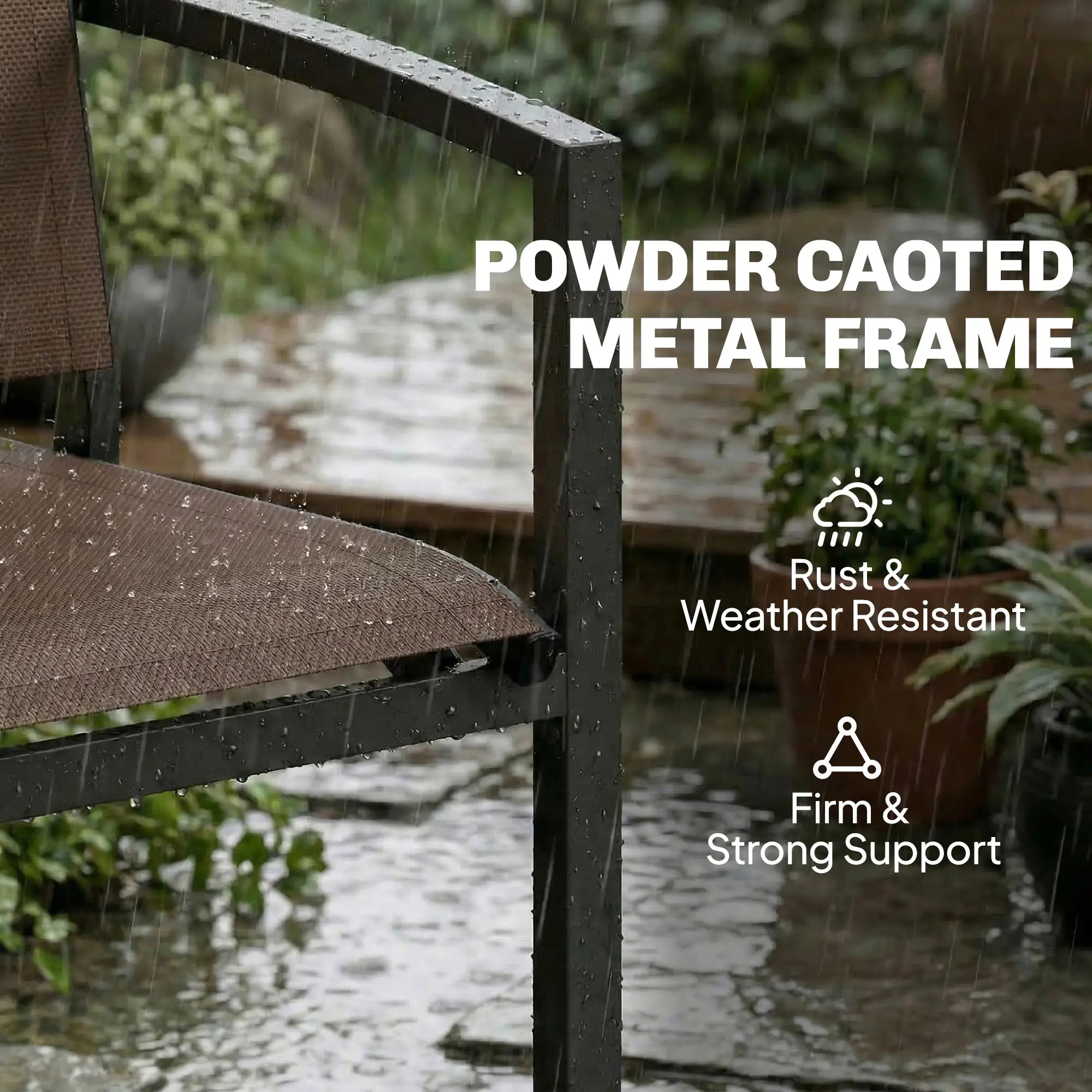 44 in Metal Garden Bench, Breathable Mesh Fabric, Dark Brown Outdoor Benches at Gallery Canada