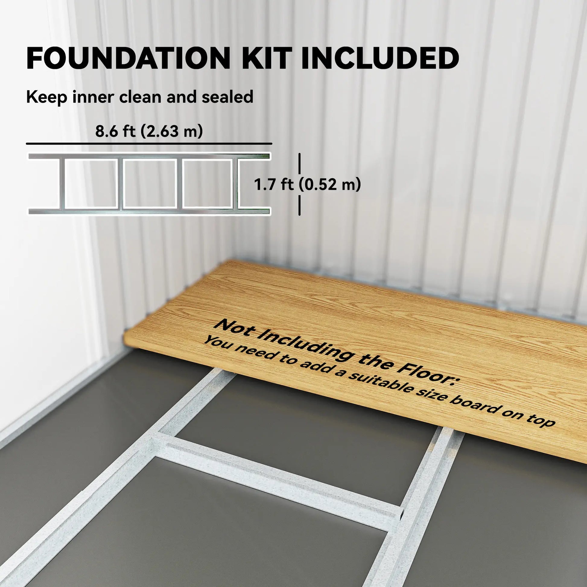 9' x 4' Metal Storage Shed, Foundation Kit, Ventilation, Light Grey Sheds at Gallery Canada