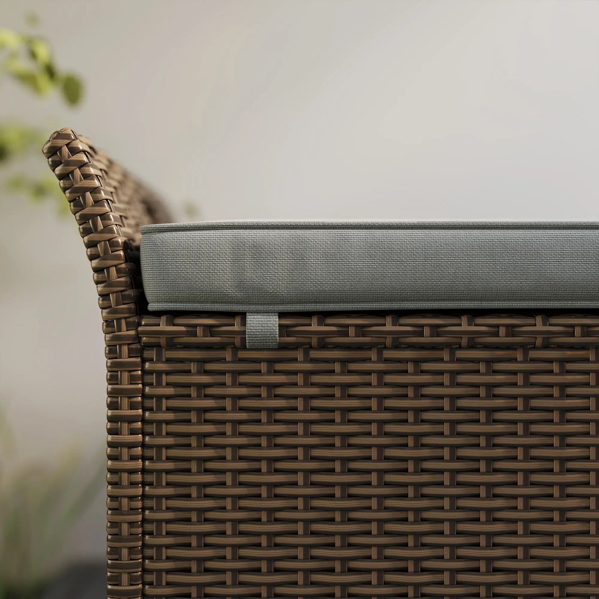 2-In-1 Outdoor Rattan Storage Bench, 29 Gallon, Dark Grey Patio Storage Boxes at Gallery Canada