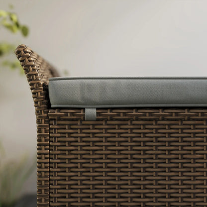 2-In-1 Outdoor Rattan Storage Bench, 29 Gallon, Dark Grey Patio Storage Boxes at Gallery Canada
