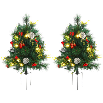 2.5ft Prelit LED Mini Christmas Tree, Pine Needles Pinecones Decor, Berry Pre Lit Christmas Trees at Gallery Canada