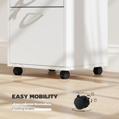 24" Vertical Filing Cabinet with Lock, Mobile, White Office Cabinets & Cupboards at Gallery Canada