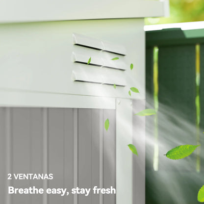 4' x 8' Outdoor Storage Shed, Metal Tool Shed, Lockable Door, Light Grey Sheds at Gallery Canada