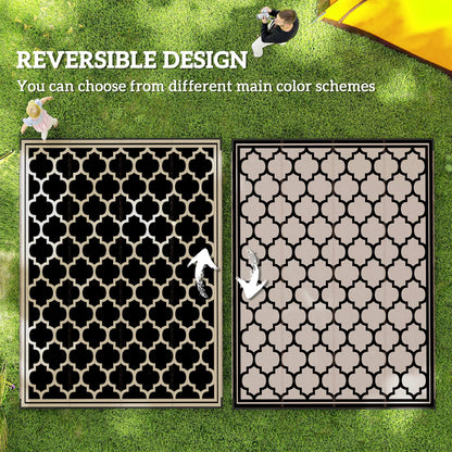 9'x12' Reversible Outdoor RV Rug, Patio Mat, Black Outdoor Reversible Rugs at Gallery Canada