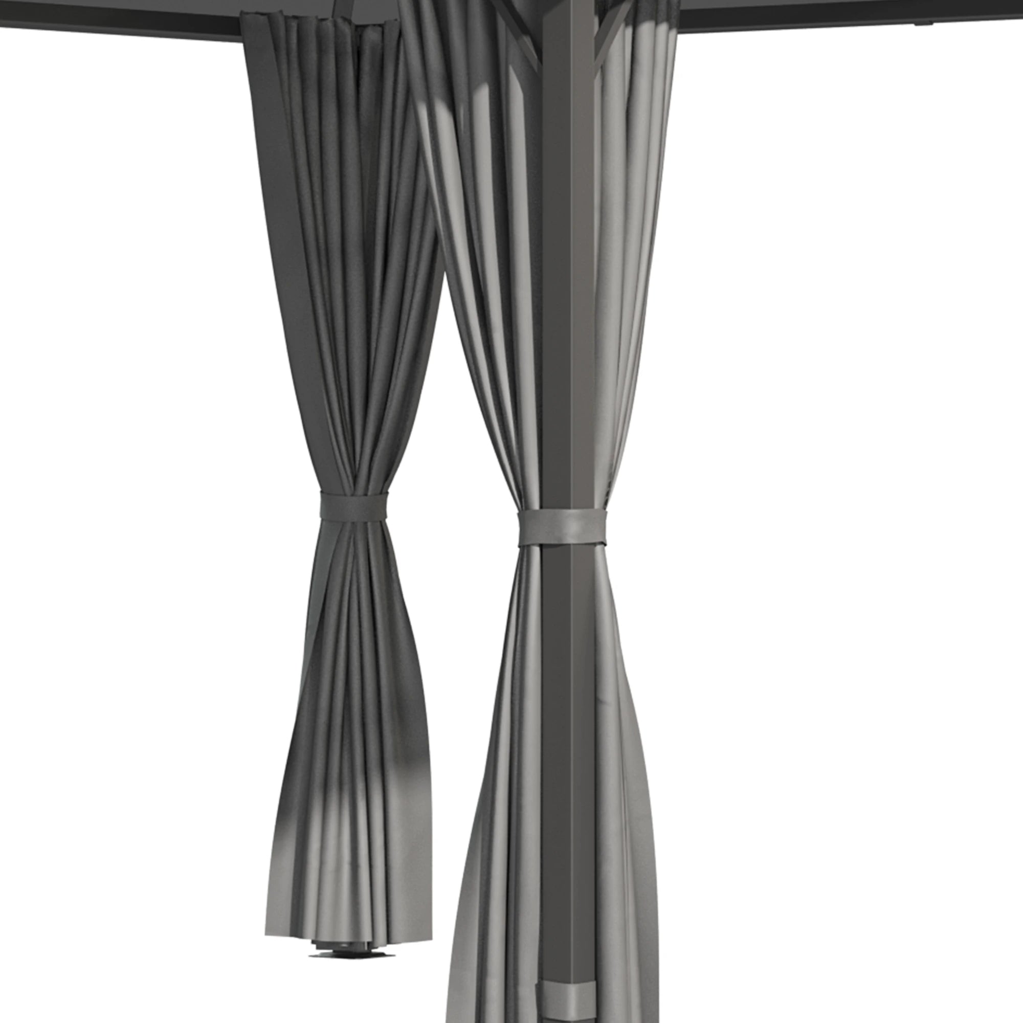 10' x 10' Hardtop Gazebo, UV60+ Polycarbonate Roof, Steel Frame, Dark Grey Gazebos at Gallery Canada