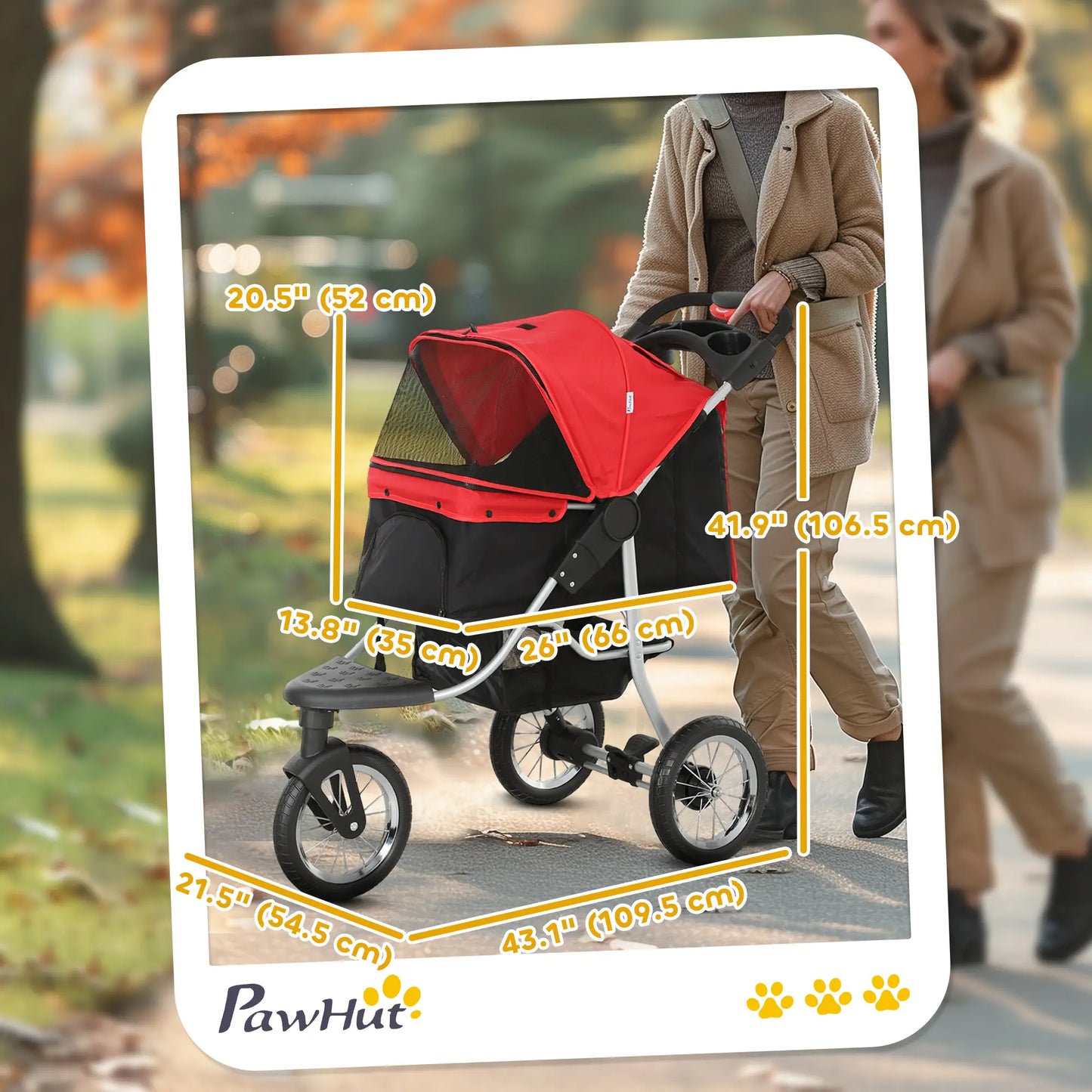 Lightweight Pet Stroller, 3-Rubber Wheels, Adjustable Canopy, Zippered Mesh, Red Dog Bike Trailers & Strollers at Gallery Canada