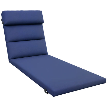 Patio Chaise Lounge Chair Cushion, with Headrest and Ties, Dark Blue Patio Chair Cushions at Gallery Canada