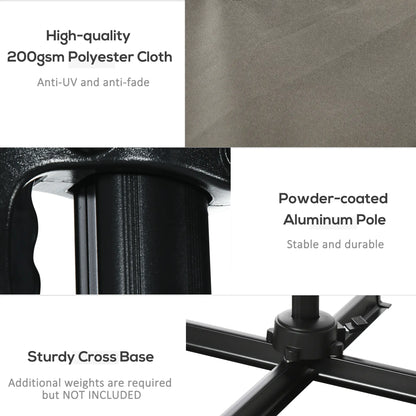 8' x 8' Square Patio Umbrella, 360° Rotation, Aluminum, Light Grey Cantilever Umbrellas at Gallery Canada