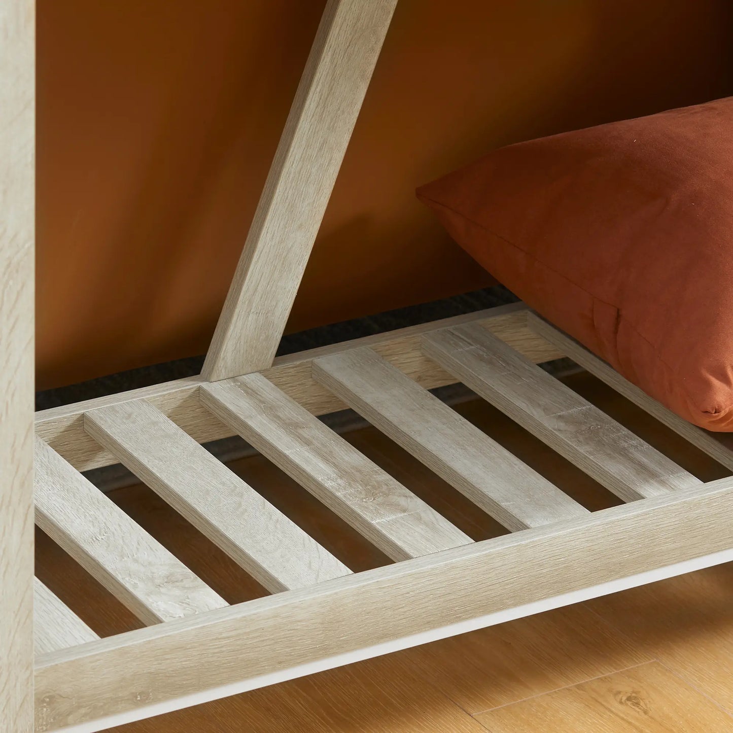 Farmhouse Console Table with Storage Shelf, Rustic Sofa Table, Oak Console Tables at Gallery Canada