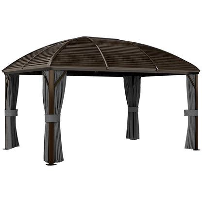 10' x 13' Hardtop Gazebo, Aluminum Canopy, Mesh Nettings, Dark Grey Gazebos at Gallery Canada