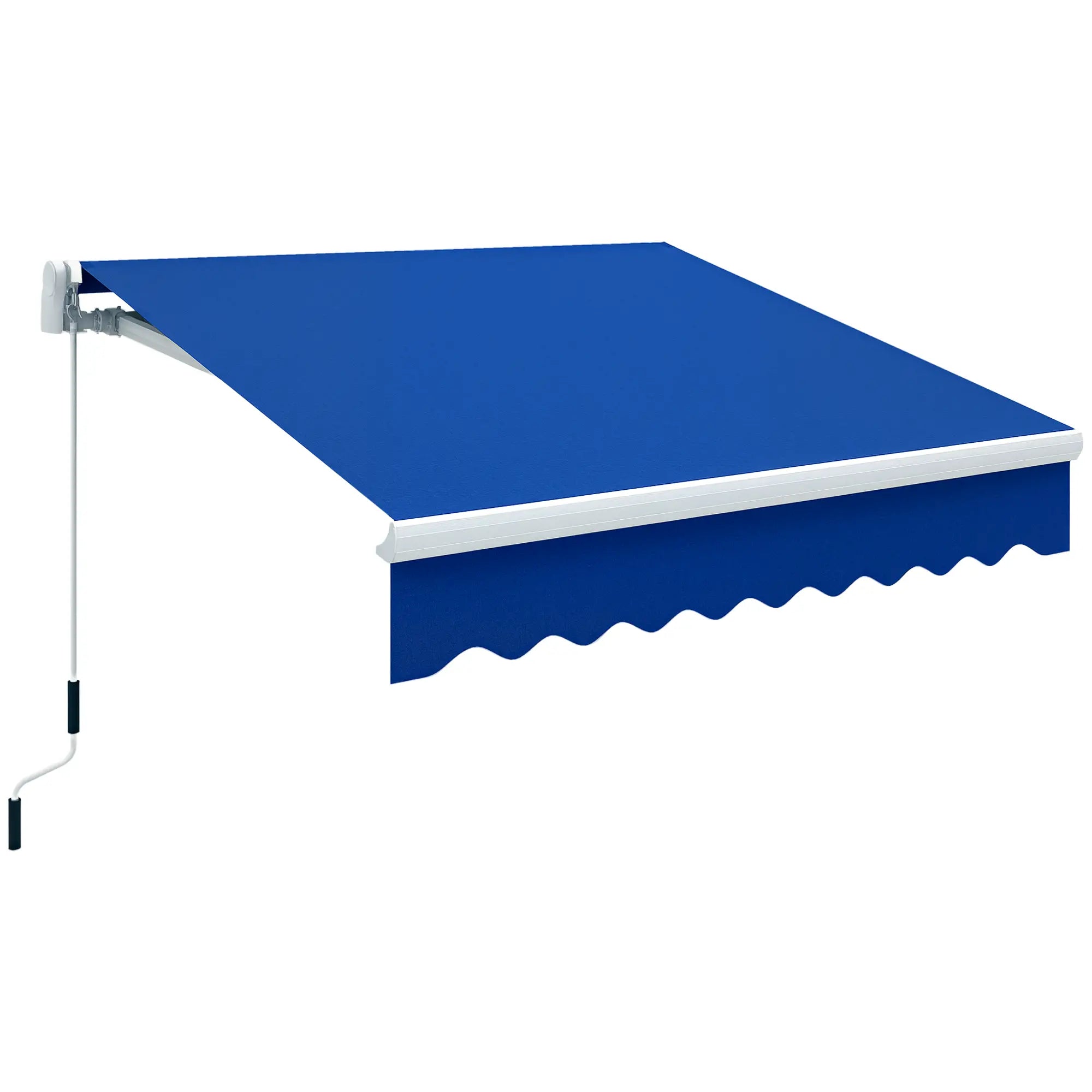8'x7' Manual Retractable Patio Awning, Sun Shade Canopy, Blue Door Awnings at Gallery Canada