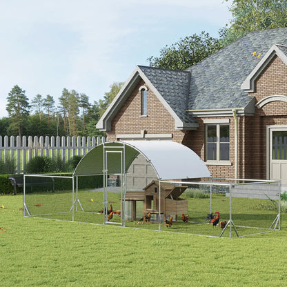 21.7' x 6.2' Metal Chicken Run, Waterproof Anti-UV Cover Chicken Coops at Gallery Canada