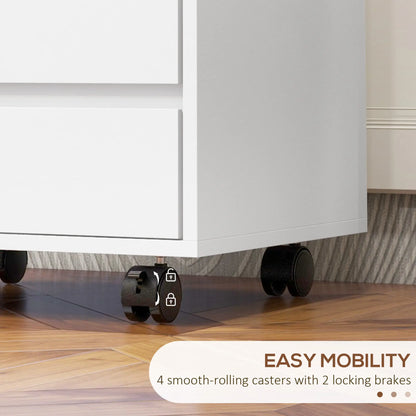 4 Drawer File Cabinet, Vertical Filing with Wheels, Printer Stand, White Office Cabinets & Cupboards at Gallery Canada