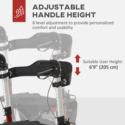 Lightweight Folding Walker, Large Seat, Adjustable Handle, Red Knee Walker & Wheelchair Ramps at Gallery Canada
