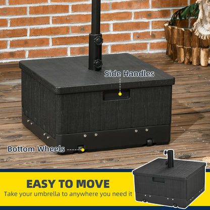3-in-1 Outdoor Umbrella Base with Wheels, Side Table, Planter Box, 175lbs, Black Umbrella Bases at Gallery Canada